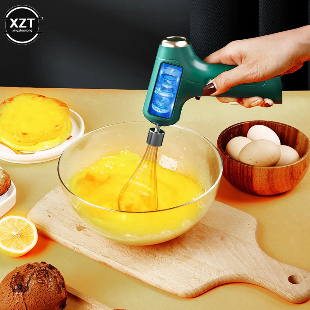 USB Wireless Electric Whisk Cake Baking Cream Whisk Kitchen Tools Handheld Rechargeable Mixing Machine Electric Food Mixer
