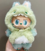 For 15cm cute mini labubu clothes  Kawaii Cartoon Bib Pants  With matching shoes Labubu Accessories