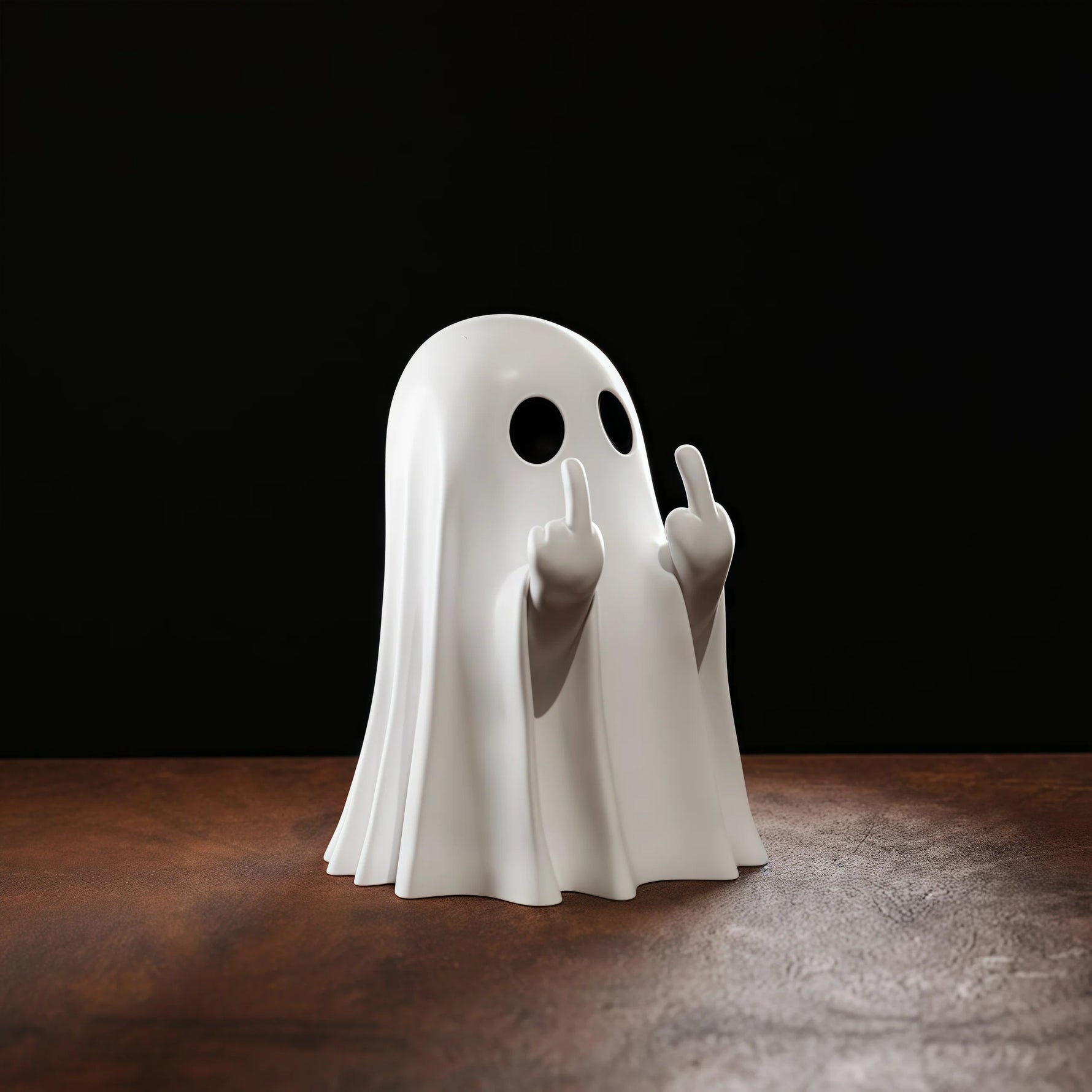 Middle Finger Cute Ghost Statue, Ghosts Small Scary Ghost Figurines, Halloween Home Decorations, Coffee Table Centerpieces Shelf