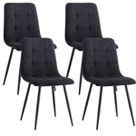 Set of 2/4/6 Modern Dining Chairs Upholstered Padded Corduroy Fabric Chairs Metal Legs for Restaurant  Dining Room
