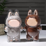 Transparent Protective Case For 17cm Labubu Dustproof Monster Toy Storage cover Cute Elf Plushie Display Cover for Holiday Gifts