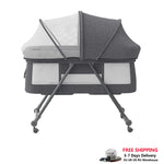 Baby Travel Cot with Mattress & Wheels – Convertible Rocking Crib