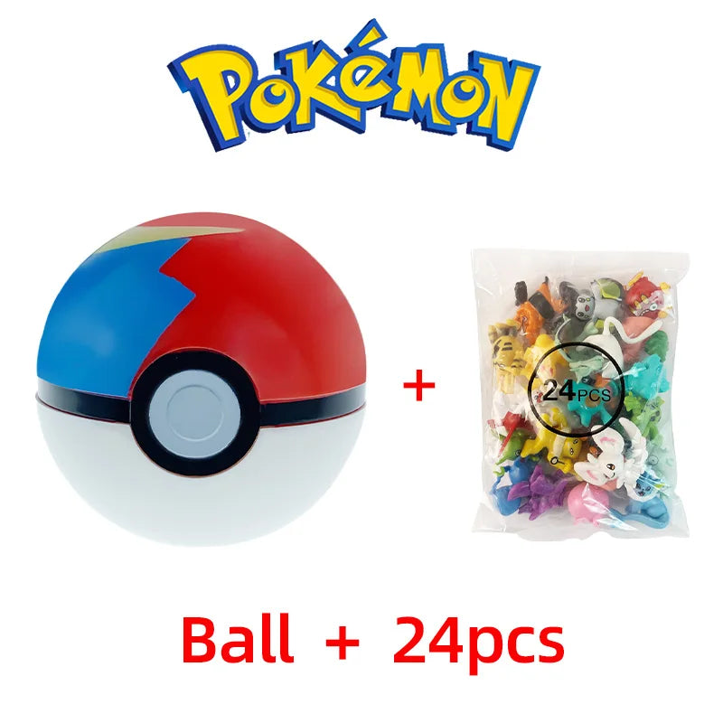 24pcs Pokemon Figure Different Styles Tomy Model Collection 2-3cm Pikachu Anime Pokeball Poke Ball Go Elf Toys Dolls Child Gift