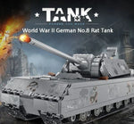 Military Heavy Tank Panzer VIII Maus Building Blocks German WW2 Soldier Police Army Weapons Bricks Children Toy Gifts for Adults