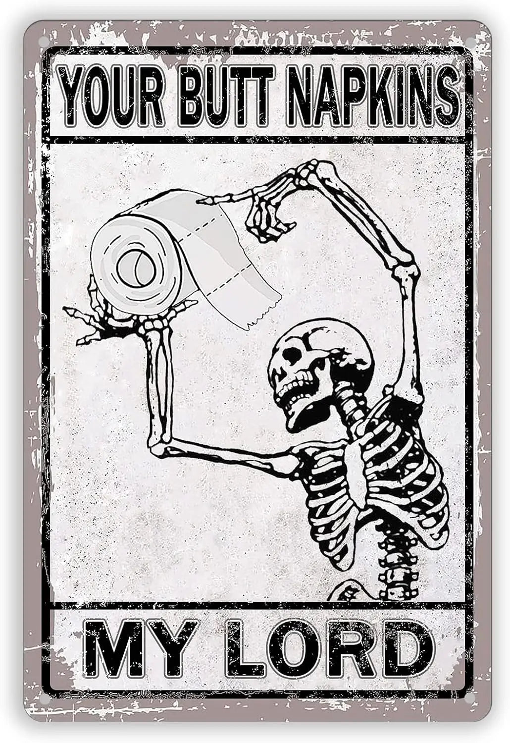 1b,Gothic Home Decor Goth Bathroom Wall Decor Skeleton Tin Sign Witchy Horror Bedroom Decor Skull Wall Decor Spooky Halloween Gi