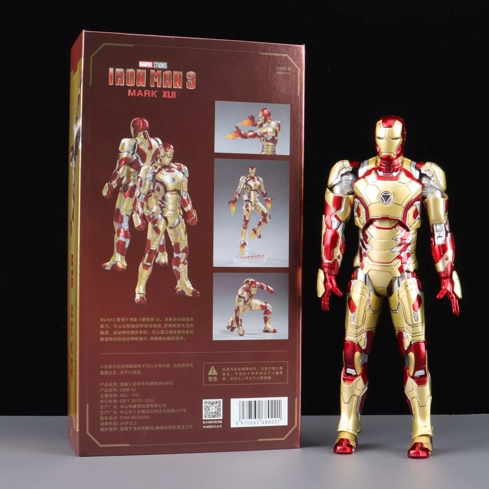 Marvel Avengers ZD Toys Iron Man MK3 MK1 MK6 MK7 MK5 Tony Stark Iron Patriot War Machine Action Figure Ironman Collect Toy Gift