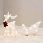 Christmas Decoration Reindeer with Sleigh LED Lighted Elk Xmas Outdoor Yard Lawn Decor Holiday Party Home Ornaments