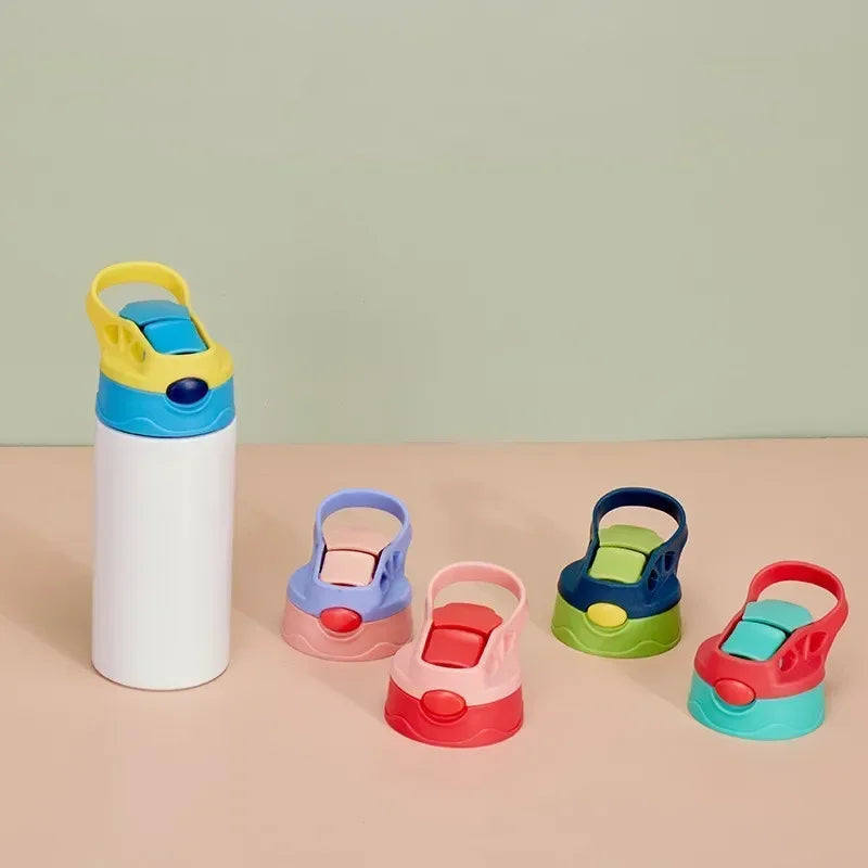 350ml Sublimation Straight Sippy Cup Flip Top Kids Bottle Stainless Steel Double Wall Water Tumbler with Straw Sippy Bottle
