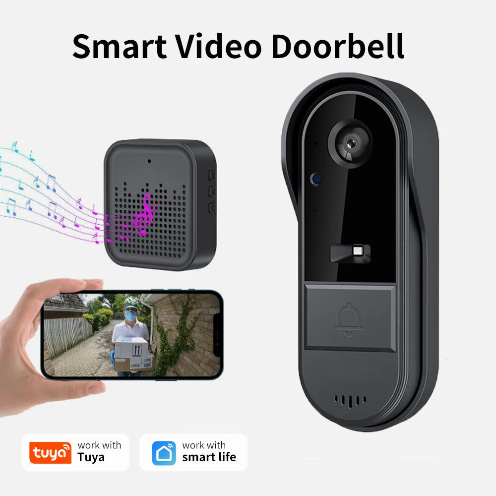 Tuya Smart Doorbell WiFi Smart Home System Wireless Outdoor Doorbell Smart Life Intercom Video Security Protection