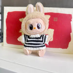 For Labubu'S Clothes Striped sweater outfit Match with hat pendant  Can match according to your preferences Labubu Accessories