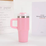 14oz Car Mug with Handle Double-layer Vacuum Coffee Cup Portable Water Cup Large Capacity 304 Stainless Steel Travel Thermal Cup