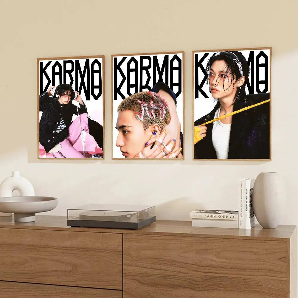 STRAYKIDS 4th Studio Album 'KARMA' Concept Photos Poster Bedroom Living Room Modern Art Home Decoration Wall Painting Gifts