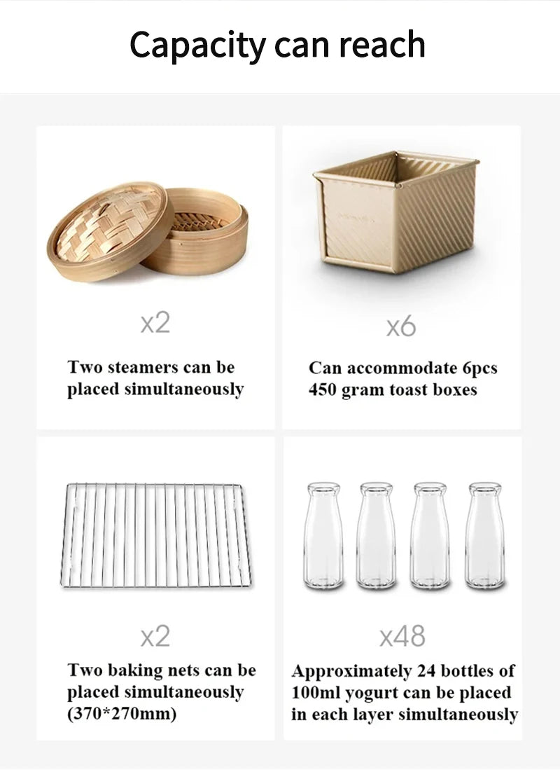 40L 220V Professional Bread Fermenter Kitchen Dough Yogurt Bread Fermentation Machine Humidity Control High Efficiency Household