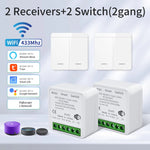 Tuya Smart WiFi Switch For Lighting RF 433MHz Wireless Switch Smart Life APP Voice Control Work With Alexa Google Home Alice
