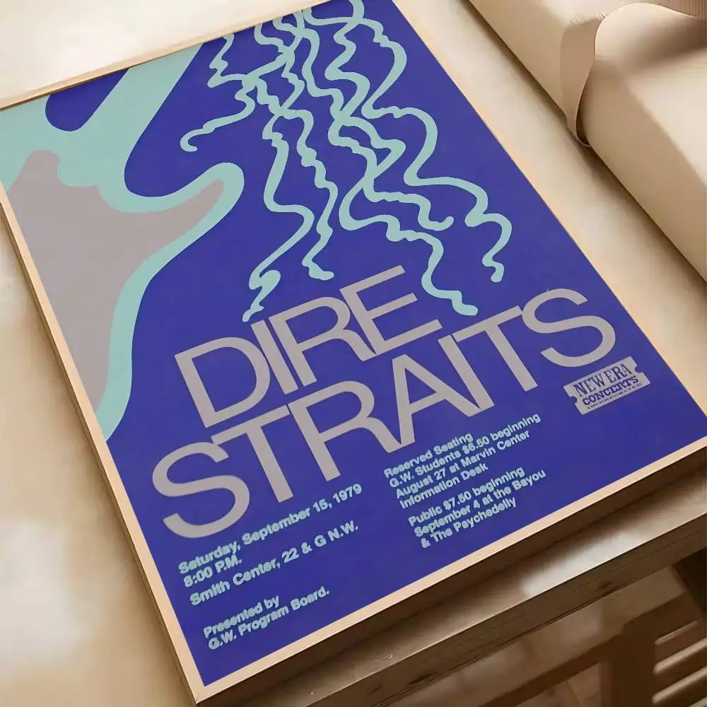 Singer D-Dire S-Straits Rock Band Poster Waterproof HD Art Wall Decal Self-Adhesive Print. Aesthetic Home Room Decor for Living