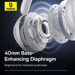 Baseus Bass 30 Max Wireless Headphone Bluetooth 5.3 40mm Bass-Enhance Foldable Over Ear Headsets 50H Play time Gaming Earphone