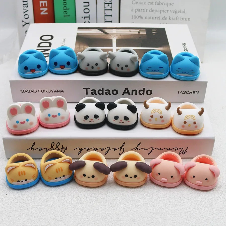 Slipper Shoes Macaron Style 17cm Labubu V2 V1 Doll Shoes Capybara Casual Sandal Dolls Accessories DIY Doll Toys