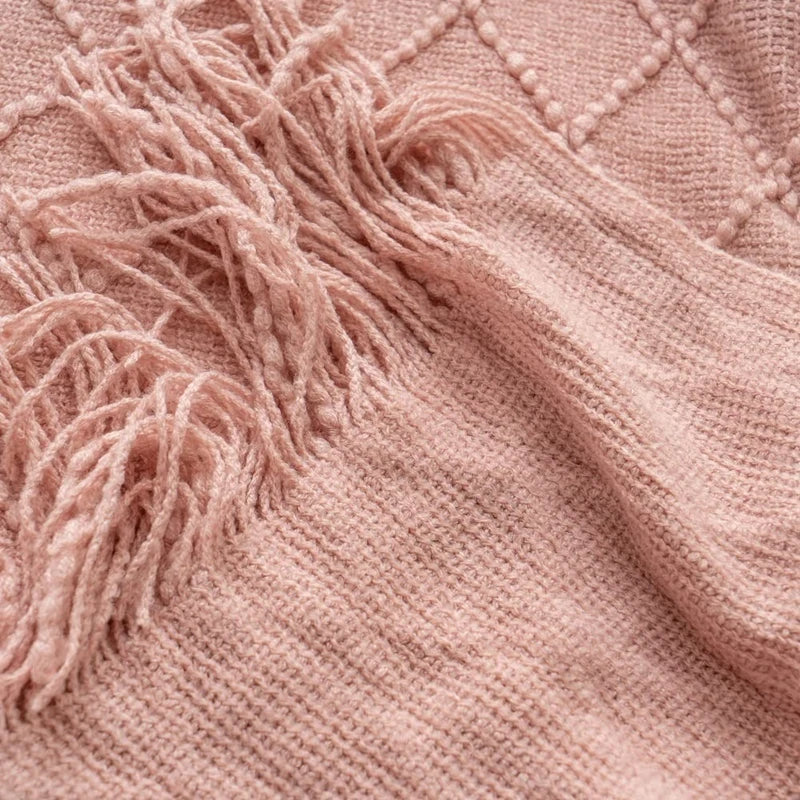 White Boho Throw Blankets Textured Big Knitted Blankets Chunky Vintage Luxury Throw Bedspread Blanket Cover Manta Para Sofá