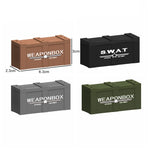 MOC WW2 Military War Weapon Soldier Accessories Building Blocks Roadblock Motorcycle Weapon case container Weapon Bag Brick Toy