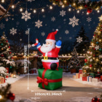 Christmas Inflatable Decorations - Branch Snowman, Santa Claus, Gingerbread Man, Gift Bag Snowman LED Light Lawn Decorations