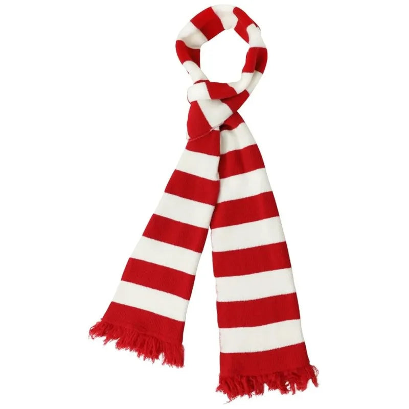 Winter Red White Striped Scarf Unisex Christmas Snowman Knit Warm Adult Children Holiday Costume Party Matching Scarves Items