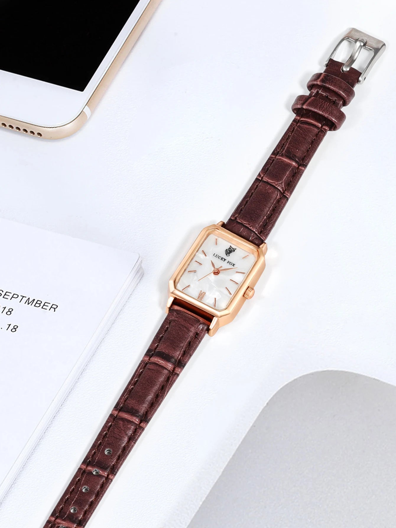 LUCKY FOX Women Watches Fashion Green Square Leather Quartz Watch Luxury Ladies Wristwatch Girlfriend Gift