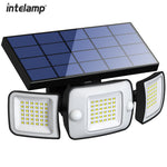 Intelamp Solar Outdoor Light with Motion Sensor, Waterproof Bright Wall Lamp for Garden, Yard, Path, Garage, Stairs, Porch