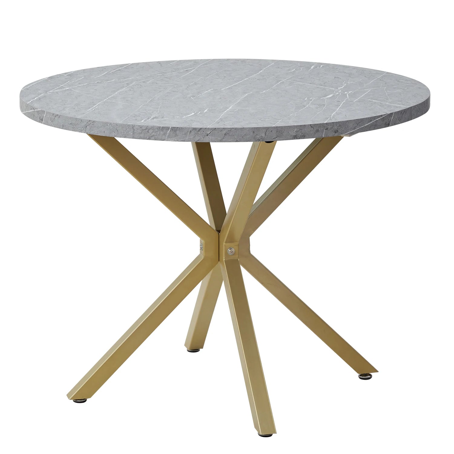 Modern Luxury Dining Table Imitation Marble Effect Household Round Dining Table Simple Cafe Tables Home Furniture 100CM