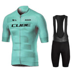 Cube Cycling Jersey Set – Men’s Summer Short Sleeve Bike Shirt & Padded Bib Shorts, Road & MTB Bicycle Clothing Maillot Ciclismo