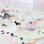 Lovely Pink Laser Disposable Tableware Girls Women Party Decoration Ghost Plates Paper Napkins Cups Halloween Parties Supply