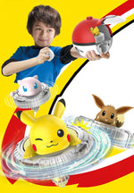 Pokemon spinning top ball toy action figure original Pikachu Charmander Squirtle Mew Eevee box gyro spin battle game poke child