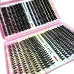 New 640 Cluster Lashes Kit 5D Fluffy Thick Eyelash Extension Kit Volume Mixed Tray Faux Mink Lashes Lash Extension Makeup