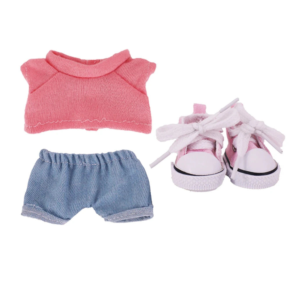 Doll Clothes Set For labubu 17cm Plush Doll Accessories Girl's Toys Birthday And Christmas Gifts