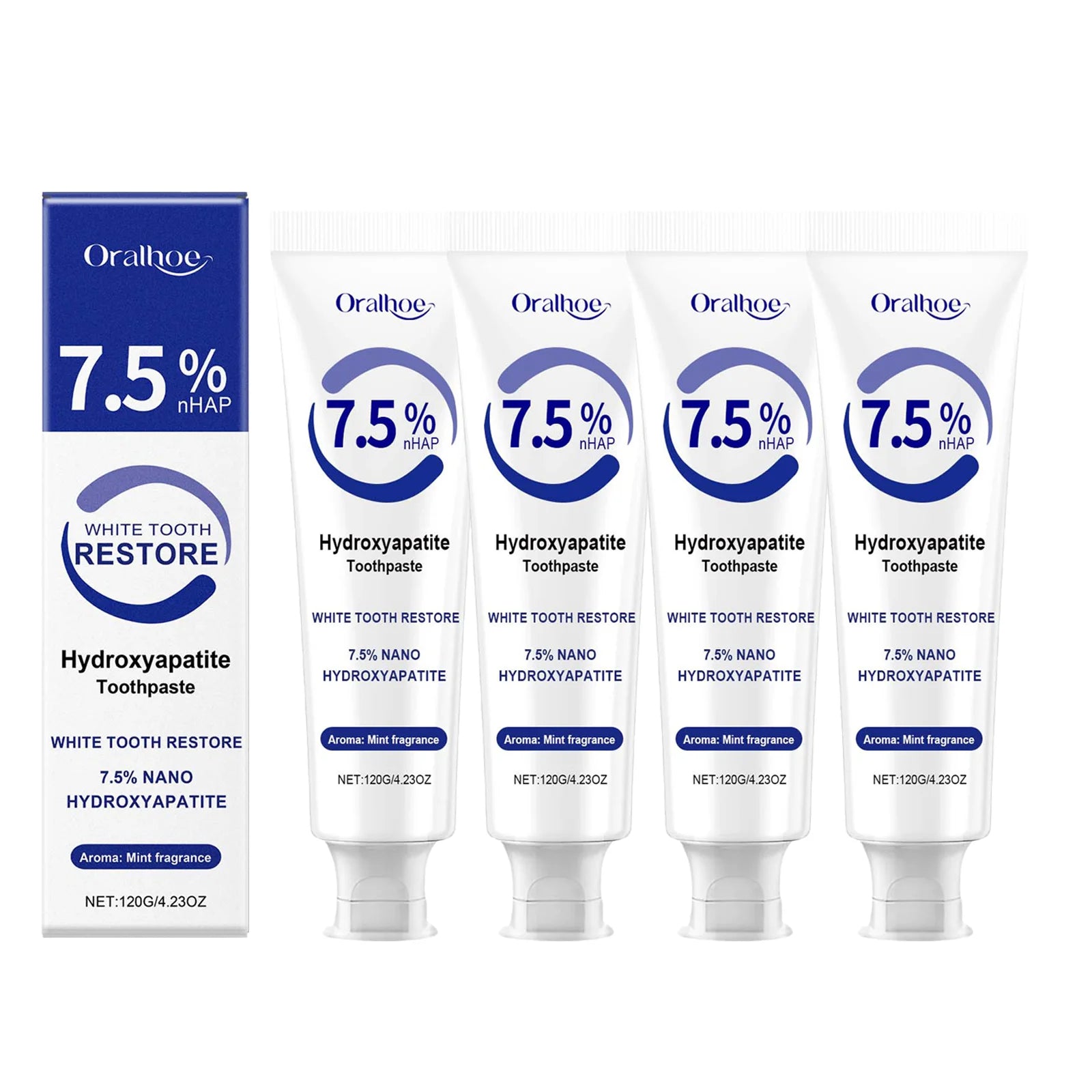7.5% Hydroxyapatite Toothpaste for Enamel Protection with Gentle Mint, for Sensitive Teeth and Long-Lasting Fresh Breath
