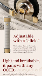 ROSESELSA Distant Mountain Retro Over Ear HiFi Headsets OOTD Vintage Metal Wired Headphones with MMCX 3.5mm Plug