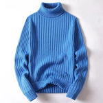 Fashion Mens Turtleneck Sweater Knittde  Pullovers Mens Clothes Autumn Winter Casual Sweater Turtleneck Slim Fit Warm Pullovers