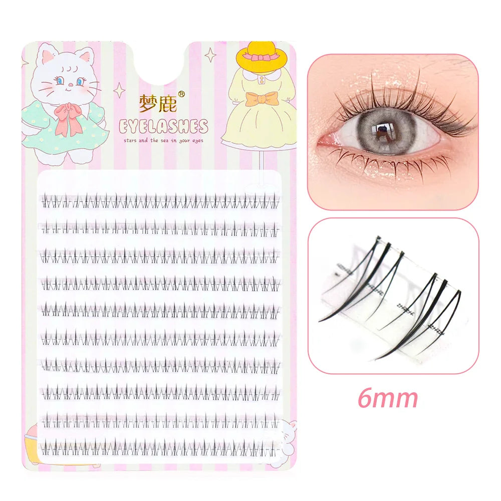 5-7mm Air Lower Eyelashes Fairy Fake LashesSegmented Natural Under Lashes Manga Bottom Lashes Makeup Eyelash Makeup Tool10 Rows