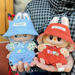 For 15cm cute mini labubu clothes  Kawaii Cartoon Bib Pants  With matching shoes Labubu Accessories