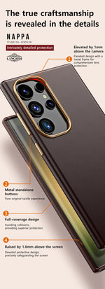 LANGSIDI Luxury Nappa Leather Magnetic Phone Case for Samsung s24 ultra Galaxy s23 ultra s24 plus for Magsafe fundas Back Cover