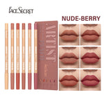 6pcs Velvet Matte Lip Liner Set - Long-Lasting Versatile Shades Longlasting Lip Makeup Berry, Brown, Pink Lip Pencil