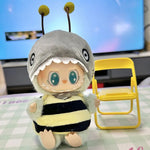 Labubu Doll Clothes Penguin Shark Bee Dinosaur Onesie - Cute Animal Jumpsuit for 17cm Pullip Blythe OB11 BJD