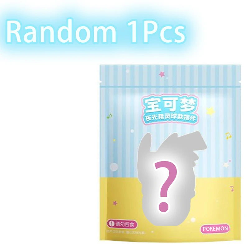 New Sell Pok é mon Series Blind Box Luminous Elf Ball Small Ornament Kawaii Cartoon Desktop Car Figurine Doll Toys Birthday Gift