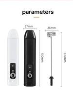 Electric Milk Frother USB Rechargeable Handheld Egg Beater 3 Speeds Foam Maker Mixer Coffee Drink Frothing Wand Foamer Kitchen