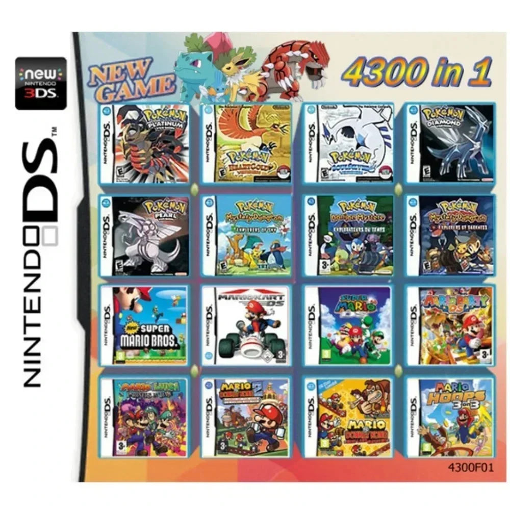 DS/NDS/3DS/NDSL Game Cartridge – All-in-One Video Game Collection for Handheld