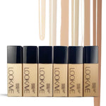 LOOKAVE Liquid Foundation Long Lasting Full Coverage Matte Cream CC Foundation Makeup Concealer Natural Liquid Base Moisturizing