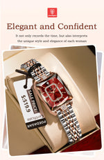 POEDAGAR Luxury Rectangle Watch For Woman Waterproof Calendar Simple Ladies Watch Fashion Stainless Steel Quartz Women's Watches