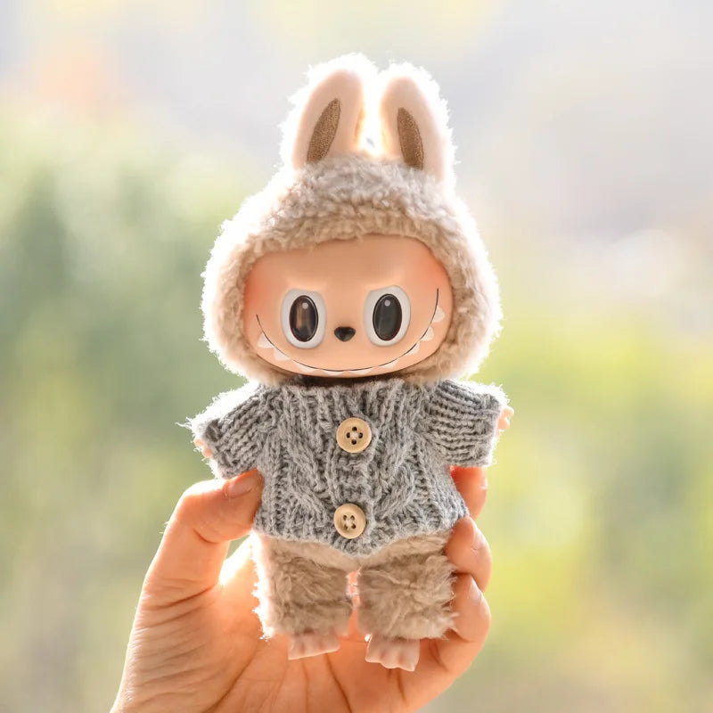 17cm Cute Mini Plush Doll'S Clothes Outfit Accessories For Korea Kpop Exo Labubu Idol Dolls Sweater Clothing DIY Kids Girl Gift