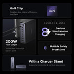 UGREEN 200W GaN Charger 8 in 1 Desktop USB C Charging Station Stand For Macbook Laptops iPhone 16 15 Pro Xiaomi Samsung Tablets
