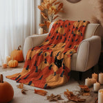 1PC Halloween Theme Throw Pumpkin Black cats Thin Blanket Gifts for family friends Couch Bed Car Home Camping all season use
