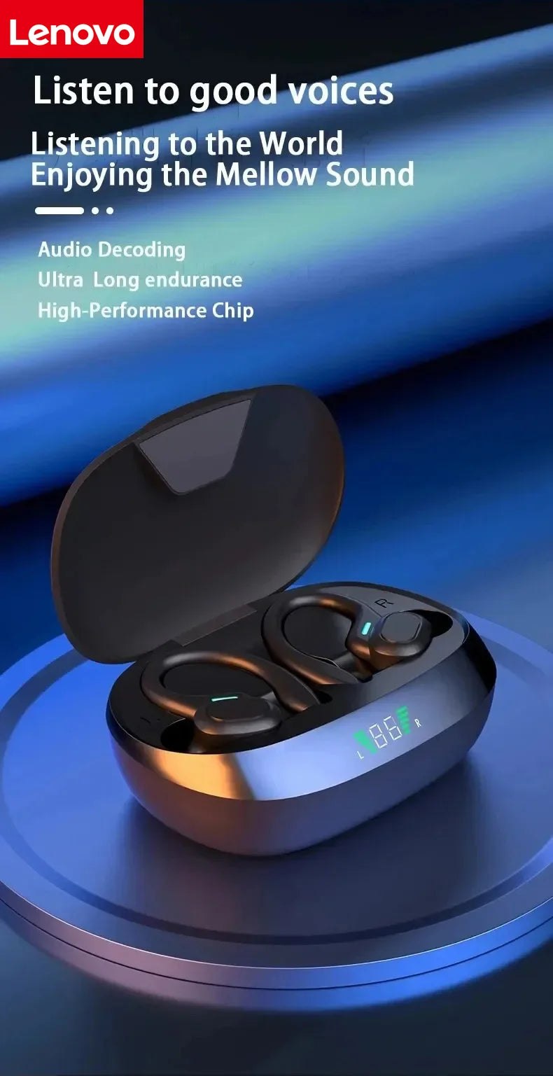 Original Lenovo Sports Wireless Earphones BT over Ear Buds with Earhooks Sports Earphones Running in-Ear Headphones